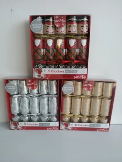 5 CRACKERS NOEL 23.5X4.5CM