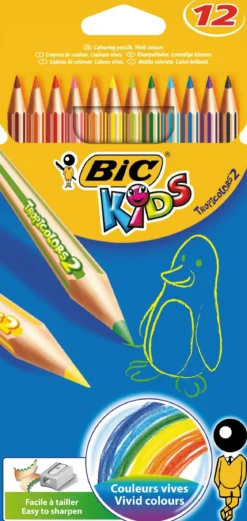 12 CRAYONS COULEURS 17CM TROPICOLOR