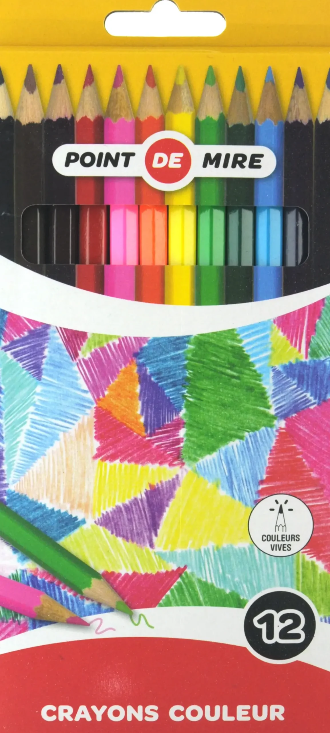 12 CRAYONS DE COULEUR 18CM PP