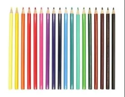 18 CRAYONS DE COULEUR QUALITE BEAUX ARTS COULEURS VIVES