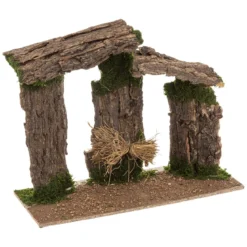 CRECHE DE NOEL ARCHES BOIS LED 45X37CM