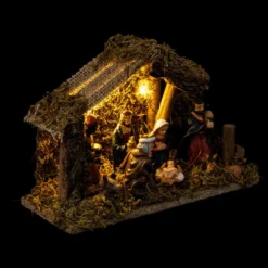 CRECHE DE NOEL LED 7 SANTONS 20X13CM