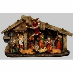 CRECHE DE NOEL 11 SANTONS 3 LED H.18CM