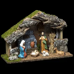 CRECHE DE NOEL 6 SANTONS RESINE H.20CM