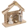 CRECHE DE NOEL SCULPTEE 3 SANTONS 20X19CM