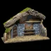 CRECHE DE NOEL VIDE BOIS ET RESINE H.24CM