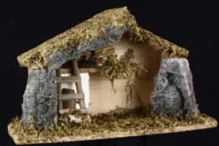 CRECHE DE NOEL VIDE MOUSSE ET PIERRE