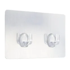 CROCHET ADHESIF DOUBLE RECTANGULAIRE SILVER
