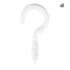 CROCHET A VIS ACIER PLASTIFIE BLANC 3.5X40MM 8PCS