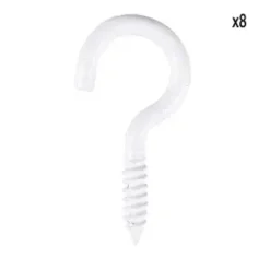 CROCHET A VIS ACIER PLASTIFIE BLANC 3.5X40MM 8PCS