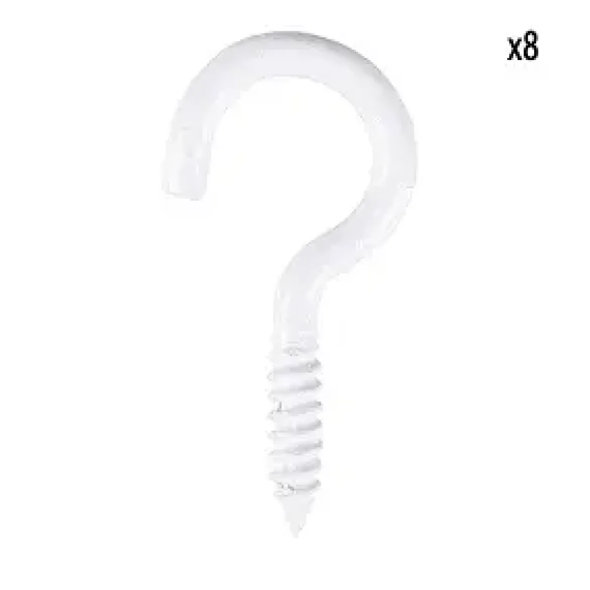 CROCHET A VIS ACIER PLASTIFIE BLANC 3.5X40MM 8PCS