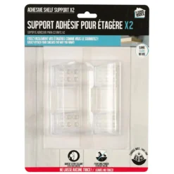 CROCHET ETAGERE AUTO ADHESIF 15KG X2 PIECES