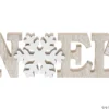DECO NOEL 10X2.5X22CM BOIS FLOCON BLANC