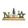 DECORATION A POSER NOEL VERT BOIS AVEC SAPIN