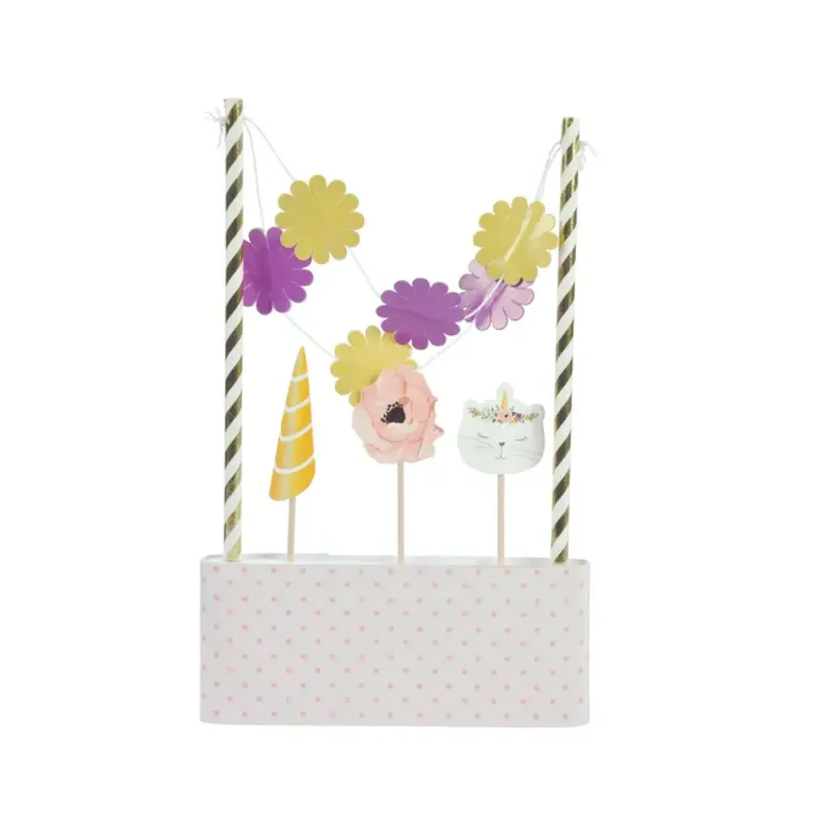 DECORATION GATEAU ANNIVERSAIRE AVEC 3 FIGURINES BOHO CHAT