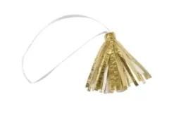 DECOR POMPON EFFET METAL X4 PIECES OR