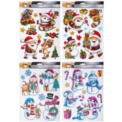 DECO VITRE FUN PERE NOEL 30X42CM