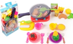 DINETTE AVEC RECHAUD POELE FRUITS LEGUMES ET ACCESSOIRES