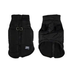 DOUDOUNE MATELASSEE POLAIRE ZIP DORSAL TAILLE S 30CM NOIR
