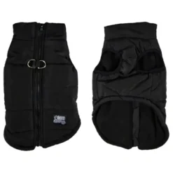 DOUDOUNE MATELASSEE POLAIRE ZIP DORSAL TAILLE L 40CM NOIR