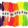 ECHEVEAUX DE COTON COULEURS FLUO 8M X12 PIECES
