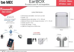 ECOUTEURS EARBOX SANS FIL NOIR
