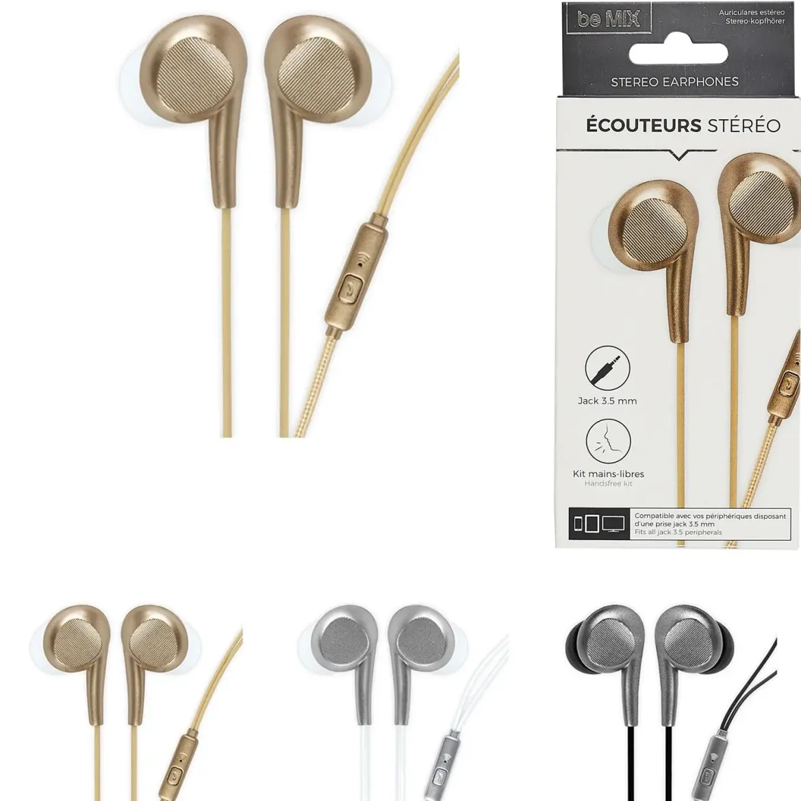 ECOUTEURS FILAIRES METALLIQUE KIT MAIN LIBRE