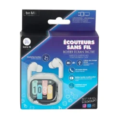 ECOUTEURS SANS FIL AVEC BOITIER TACTILE