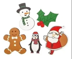 EMBELLISSEMENTS NOEL MOTIFS PERSONNAGES 2 A 3.5CM X10 PIECES