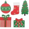 EMBELLISSEMENTS NOEL MOTIFS CADEAUX 2 A 3.5CM X10 PIECES