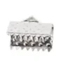 EMBOUTS PLATS ARGENT BRILLANT 6 X10MM X18 PIECES