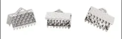 EMBOUTS PLATS ARGENT BRILLANT 6 X10MM X18 PIECES