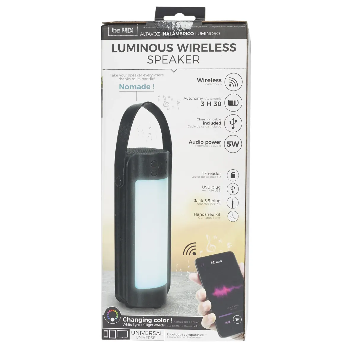 ENCEINTE PORTABLE LED SANS FIL 27.5CM