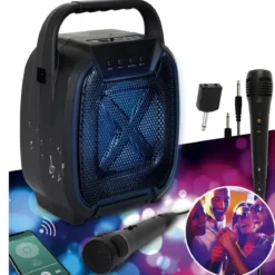 ENCEINTE SANS FIL 8W KARAOKE 2 MICROS INTEGRES