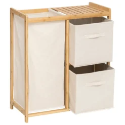 ETAGERE TIDY BOX 1 PANIER A LINGE ET 2 PANIERS DE RANGEMENT