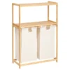 ETAGERE TIDY BOX 2 PANIERS A LINGE BAMBOU BEIGE
