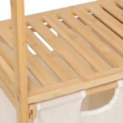 ETAGERE TIDY BOX 2 PANIERS A LINGE BAMBOU BEIGE
