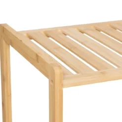 ETAGERE TIDY BOX 2 PANIERS A LINGE BAMBOU BEIGE