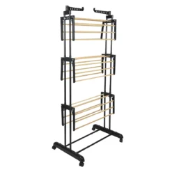 ETENDOIR EFFET BOIS 3 ETAGES 73X64X173CM