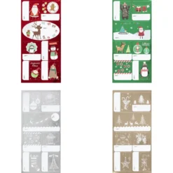 ETIQUETTES AUTOCOLLANTES PAQUET CADEAU DECOREES 11X26.8CM