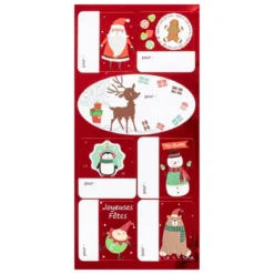 ETIQUETTES AUTOCOLLANTES PAQUET CADEAU DECOREES 11X26.8CM
