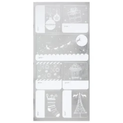 ETIQUETTES AUTOCOLLANTES PAQUET CADEAU DECOREES 11X26.8CM