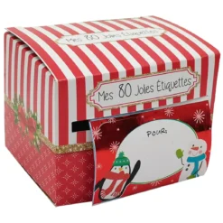 ETIQUETTES PAQUET CADEAU X80 PIECES