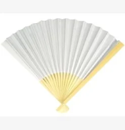 EVENTAIL PAPIER BLANC 21 CM