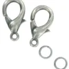 FERMOIRS MOUSQUETON ARGENT 13 MM X 10 PCS