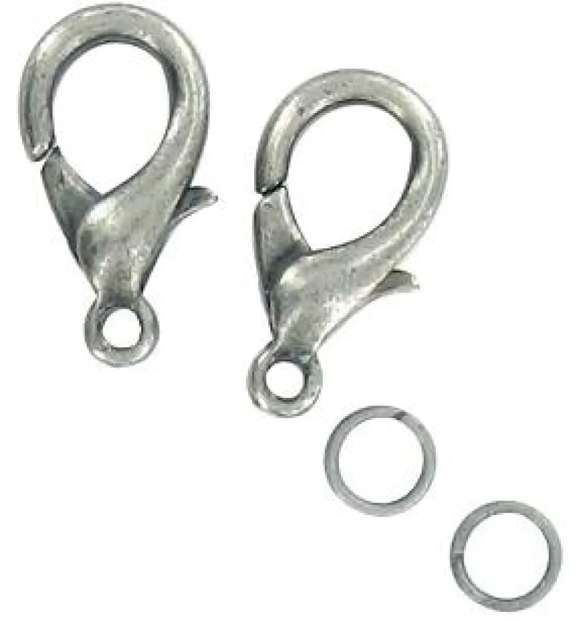 FERMOIRS MOUSQUETON ARGENT 13 MM X 10 PCS