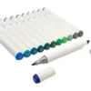 12 FEUTRES A ALCOOL DOUBLE POINTE COULEURS TONS BLEU VERT