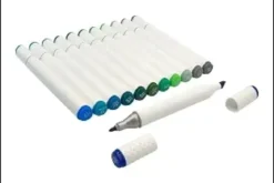 12 FEUTRES A ALCOOL DOUBLE POINTE COULEURS TONS BLEU VERT