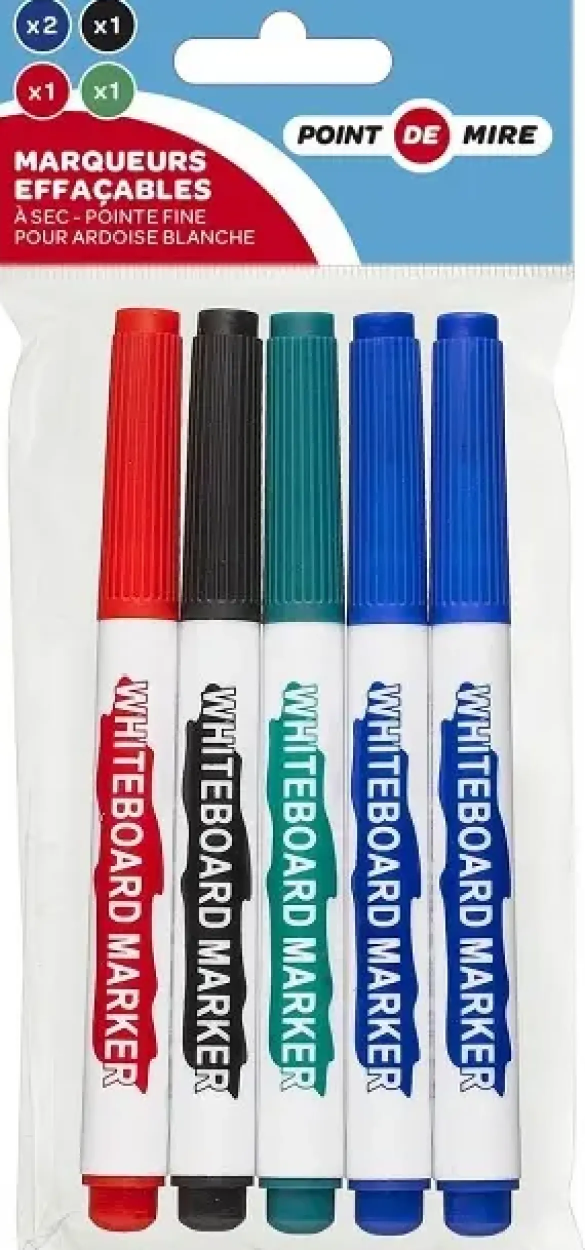 5 FEUTRES EFFACABLES TABLEAU BLANC