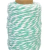 FICELLE COTON BICOLORE TURQUOISE ET BLANC 25MX1.5MM